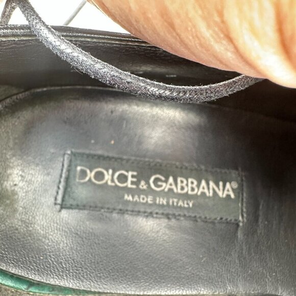 Dolce & Gabbana Men Size 8 Black Genuine Leather Lace Up Derby Dress Shoes main image 10